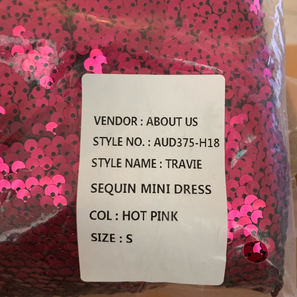 About Us Pink Sequin Bodycom Sequence Dress. - Picture 6 of 9